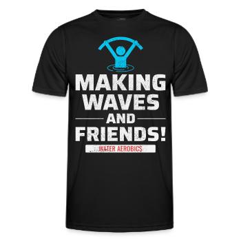 Wassergymnastik Wassergymnastik Aquafitness Aqua Exercise - Männer Funktions-T-Shirt - Schwarz - Vorne - AI Model Male 178 dark (178cm)