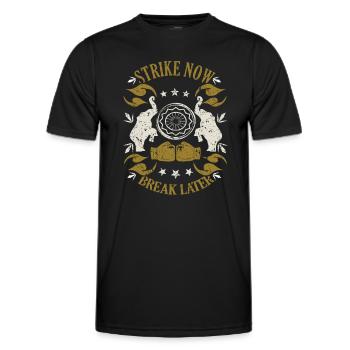 Muay Thai Sport Strike Maintenant Break Plus tard Idée de cadeau - T-shirt sport Homme - noir - Devant - AI Model Male 178 dark (178cm)