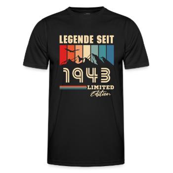 Legende seit 1943 Jahrgang 80 Geburtstag Geschenk - Männer Funktions-T-Shirt - Schwarz - Vorne - AI Model Male 178 dark (178cm)