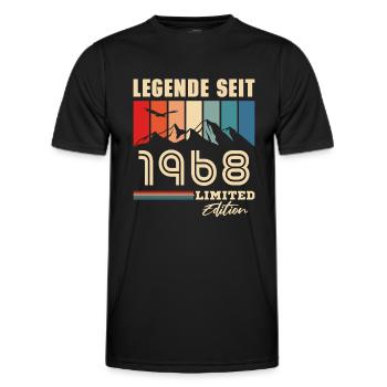 Legende seit 1968 Jahrgang 55. Geburtstag - Männer Funktions-T-Shirt - Schwarz - Vorne - AI Model Male 178 dark (178cm)