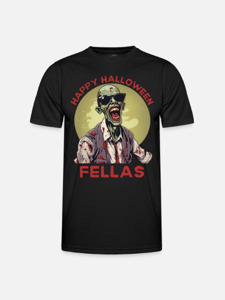 Happy Halloween Fellas Zombie - Men's Functional T-Shirt - black
