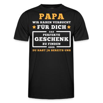Papa Papi Vatertag. Perfekte Geschenk Deine Kinder - Männer Funktions-T-Shirt - Schwarz - Vorne - AI Model Male 178 dark (178cm)