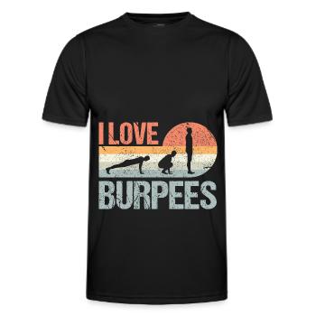 Burpees I Love Burpees - Männer Funktions-T-Shirt - Schwarz - Vorne - AI Model Male 178 dark (178cm)