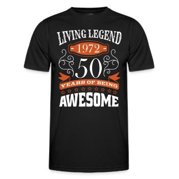 Living Legend Born in 1972 Birthday 50 Years - Männer Funktions-T-Shirt - Schwarz - Vorne - AI Model Male 178 dark (178cm)