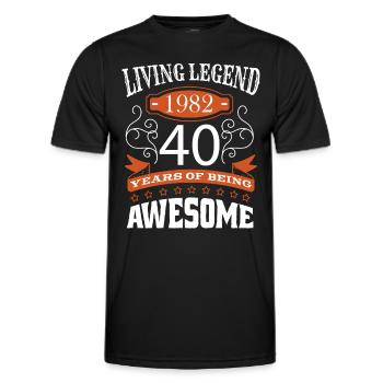 Living Legend Born in 1982 Birthday 40 Years - Männer Funktions-T-Shirt - Schwarz - Vorne - AI Model Male 178 dark (178cm)