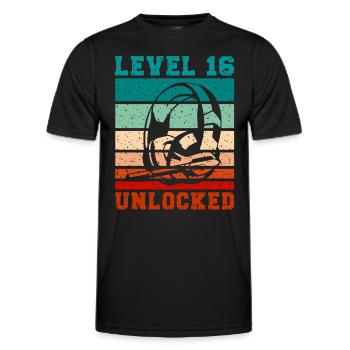 Niveau 16 casque déverrouillé pour les citations de joueurs - T-shirt sport Homme - noir - Devant - AI Model Male 178 dark (178cm)