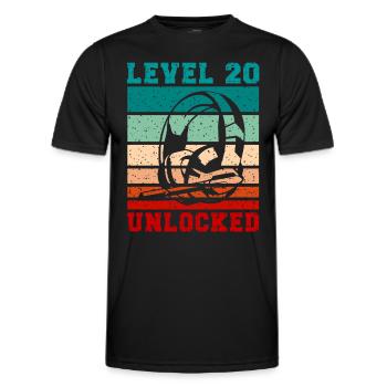 Niveau 20 casque déverrouillé pour les citations de joueurs - T-shirt sport Homme - noir - Devant - AI Model Male 178 dark (178cm)