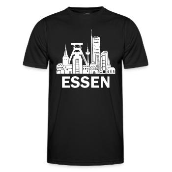 Essen City Skyline Silhouette City of Essen - Men's Functional T-Shirt - black - Front - AI Model Male 178 dark (178cm)