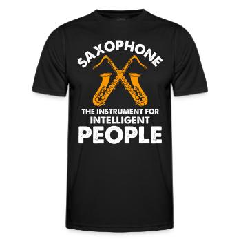 Saxophone the Instrument For Intelligent People - Men's Functional T-Shirt - black - Front - AI Model Male 178 dark (178cm)