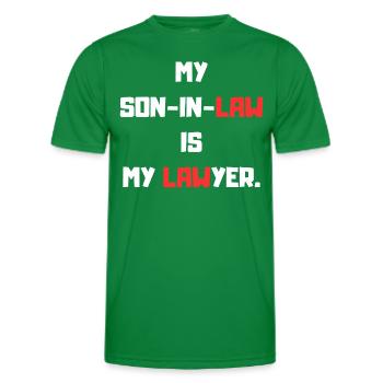 My son in law - Men's Functional T-Shirt - kelly green - Front - AI Model Male 178 dark (178cm)