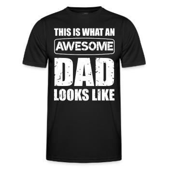 This is what an Awesome Dad looks like Daddy - Männer Funktions-T-Shirt - Schwarz - Vorne - AI Model Male 178 dark (178cm)