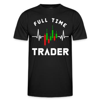 The Full Time Trader Trading Charts Diagram Stocks - Männer Funktions-T-Shirt - Schwarz - Vorne - AI Model Male 178 dark (178cm)