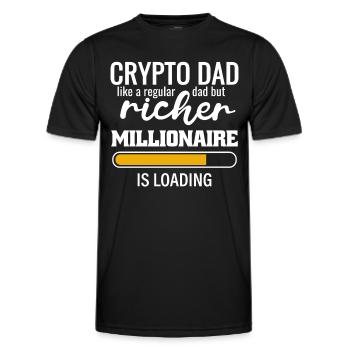 A Crypto Dad like a normal Dad but richer - Men's Functional T-Shirt - black - Front - AI Model Male 178 dark (178cm)