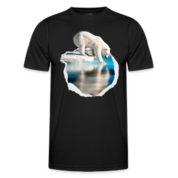 Un ours polaire blanc sur la banquise ours blanc - T-shirt sport Homme - noir - Devant - AI Model Male 178 dark (178cm)