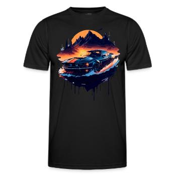 Voiture de sport classique - T-shirt sport Homme - noir - Devant - AI Model Male 178 dark (178cm)