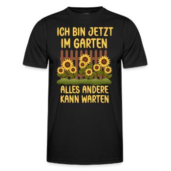 Ich bin jetzt in Garten alles andrere kann Warten - Männer Funktions-T-Shirt - Schwarz - Vorne - AI Model Male 178 dark (178cm)