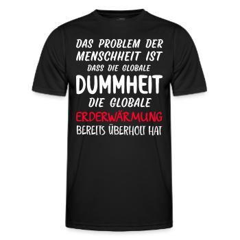 Das Problem der Menschheit Klimaschutz Erwärmung - Männer Funktions-T-Shirt - Schwarz - Vorne - AI Model Male 178 dark (178cm)