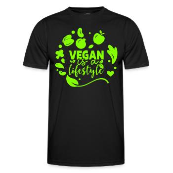 Vegan lifestyle Veganer Lebensstil Vegetarisch - Männer Funktions-T-Shirt - Schwarz - Vorne - AI Model Male 178 dark (178cm)