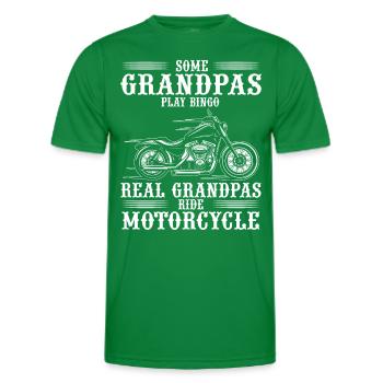 Real Grandpas drive Motorcycle Bikes Motor Bike - Men's Functional T-Shirt - kelly green - Front - AI Model Male 178 dark (178cm)