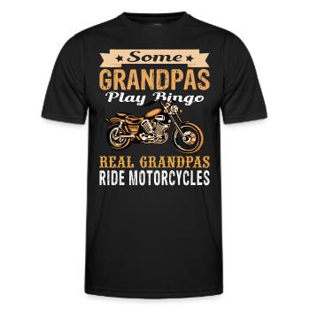Real Grandpas drive Motorcycle Bikes Motor Bike - Men's Functional T-Shirt - black - Front - AI Model Male 178 dark (178cm)