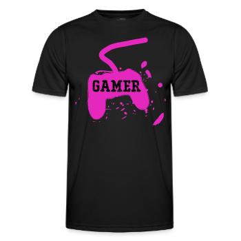 Joueur Console de jeux - T-shirt sport Homme - noir - Devant - AI Model Male 178 dark (178cm)