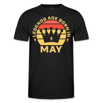 Les légendes naissent au mois de l’anniversaire du mois de mai - T-shirt sport Homme - noir - Devant - AI Model Male 178 dark (178cm)