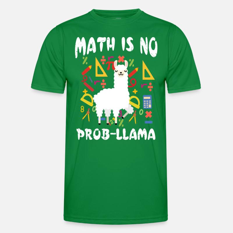 Math is no Probllama lustige Mathematik Llama Männer Funktions-T-Shirt