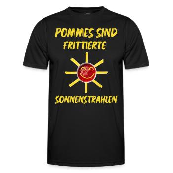 Pommes sind frittierte Sonnenstrahlen die Sonne - Männer Funktions-T-Shirt - Schwarz - Vorne - AI Model Male 178 dark (178cm)