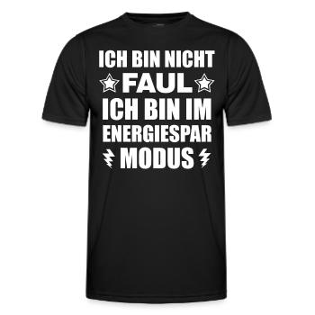 Ich bin nicht Faul ich bin im Energiesparmodus - Männer Funktions-T-Shirt - Schwarz - Vorne - AI Model Male 178 dark (178cm)