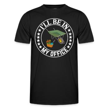 Je serai dans mon bureau le jardin travaille avec des fleurs - T-shirt sport Homme - noir - Devant - AI Model Male 178 dark (178cm)