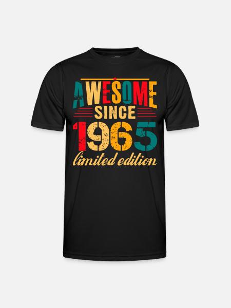 Awesome since 1965 Birthday 60 Years old - Men's Functional T-Shirt - black