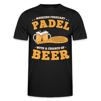 Weekend Forecast Padel with a Chance of Beer - Men's Functional T-Shirt - black - Front - AI Model Male 178 dark (178cm)