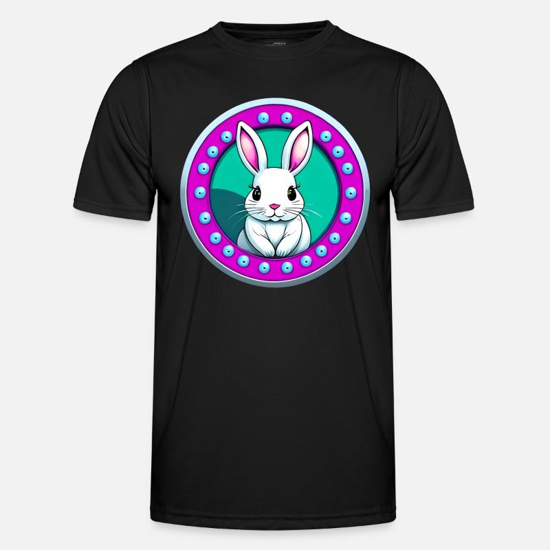 Easter Bunny pink white - Men's Functional T-Shirt - black