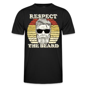 Cadeau idéal pour les porteurs de barbe | 3 jours barbe - T-shirt sport Homme - noir - Devant - AI Model Male 178 dark (178cm)