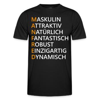 Manfred Name Geschenk - Männer Funktions-T-Shirt - Schwarz - Vorne - AI Model Male 178 dark (178cm)