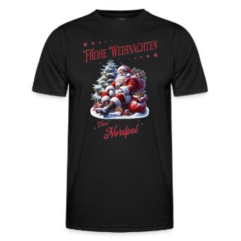 Merry Christmas But in style straight from the North Pole - Men's Functional T-Shirt - black - Front - AI Model Male 178 dark (178cm)