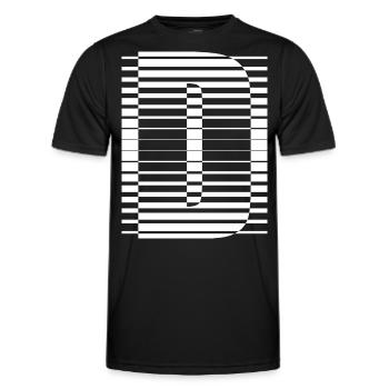 LETTER D - Men's Functional T-Shirt - black - Front - AI Model Male 178 dark (178cm)