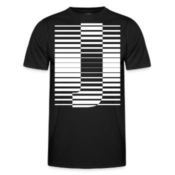 LETTER J - Men's Functional T-Shirt - black - Front - AI Model Male 178 dark (178cm)
