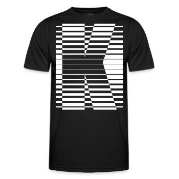 LETTER K - Men's Functional T-Shirt - black - Front - AI Model Male 178 dark (178cm)