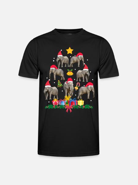 elephant in christmas. Christmas gift - Men's Functional T-Shirt - black