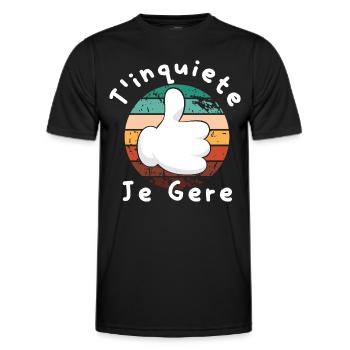 Keine Sorge, ich verwalte Humorous Gift Anniversair - Männer Funktions-T-Shirt - Schwarz - Vorne - AI Model Male 178 dark (178cm)