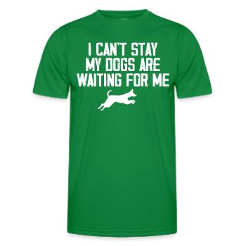 I Can't Stay My Dogs Are Waiting For Me Dog Lovers - T-shirt sport Homme - vert - Devant - AI Model Male 178 dark (178cm)