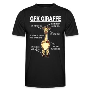 Gfk Kommunikation Giraffe Zoo Giraffensprache - Männer Funktions-T-Shirt - Schwarz - Vorne - AI Model Male 178 dark (178cm)