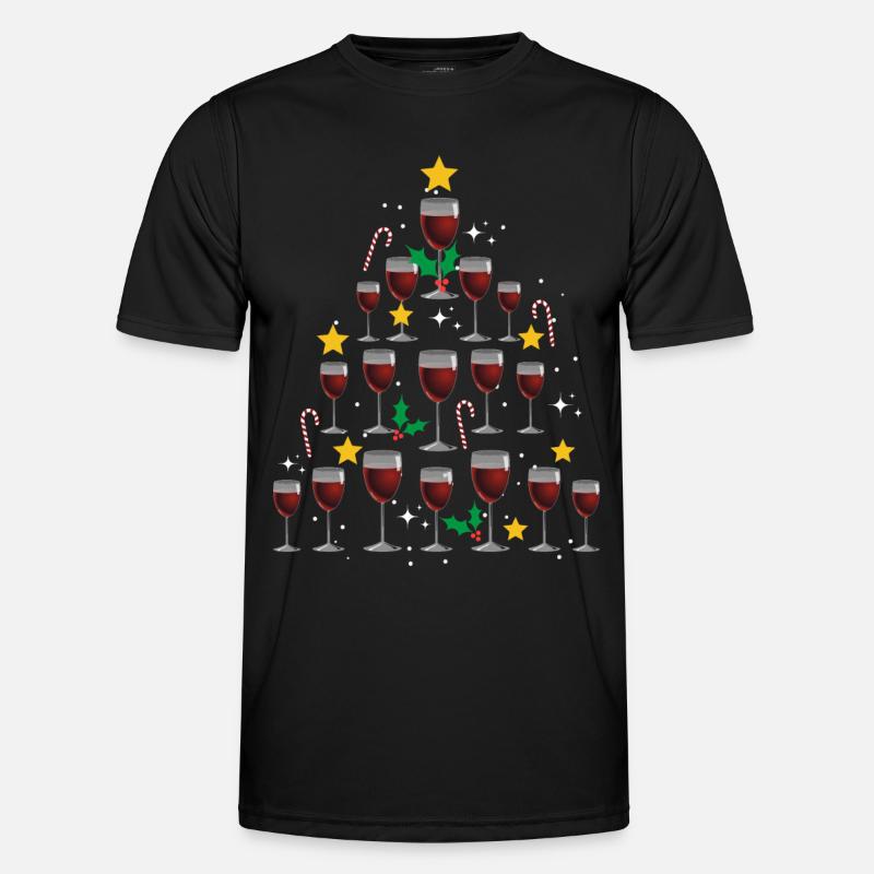 wine xmas. christmas gift - Men's Functional T-Shirt - black