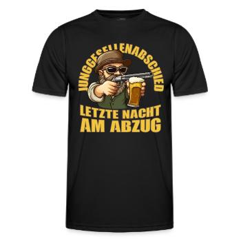 JGA | Letzte Nacht am Abzug Legendäres JGA - Männer Funktions-T-Shirt - Schwarz - Vorne - AI Model Male 178 dark (178cm)