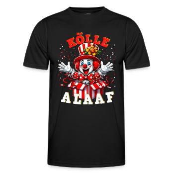 Kölle Alaaf Köln Karneval Clown Verkleidung lustig - Männer Funktions-T-Shirt - Schwarz - Vorne - AI Model Male 178 dark (178cm)