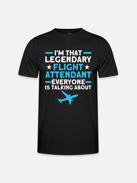 Flight Attendant Stewardess Cabin Crew - Men's Functional T-Shirt - black
