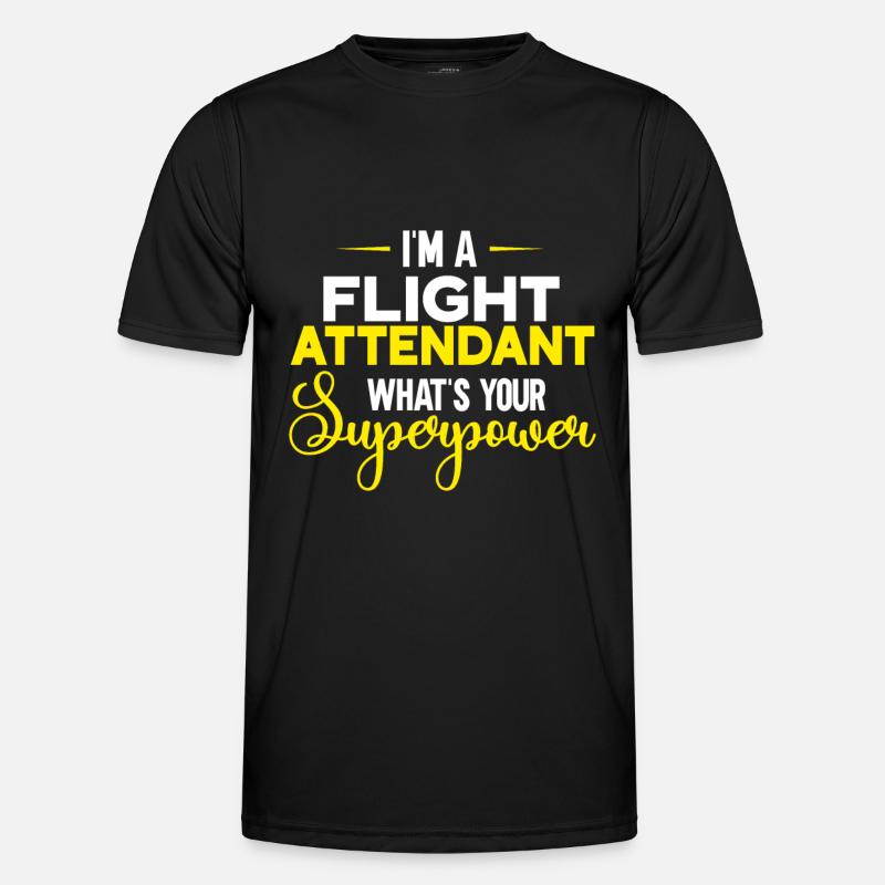 Flugbegleiter Stewardess Cabin Crew Männer Funktions-T-Shirt