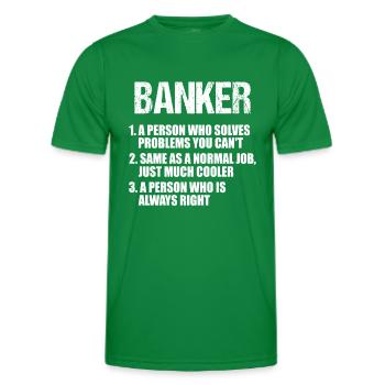 Banquier Banque Argent Banquier - T-shirt sport Homme - vert - Devant - AI Model Male 178 dark (178cm)