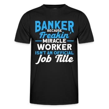 Banquier Banque Argent Banquier - T-shirt sport Homme - noir - Devant - AI Model Male 178 dark (178cm)